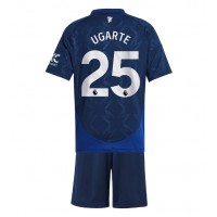 Manchester United Manuel Ugarte #25 Bortedraktsett Barn 2024-25 Kortermet (+ Korte bukser)